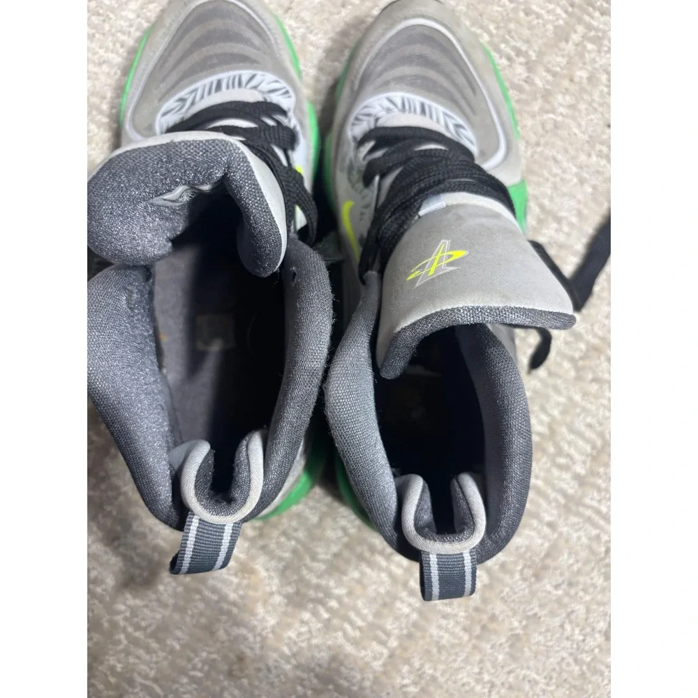 Nike‎ Little Posite Pro Kids Basketball Shoes Green Grey Yellow Size 6.5Y
